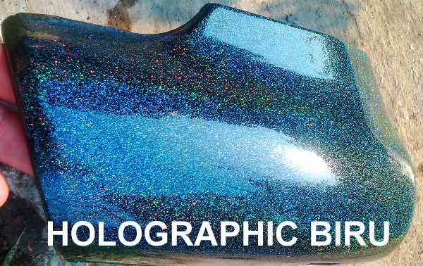 Cat holographic biru Helypaints